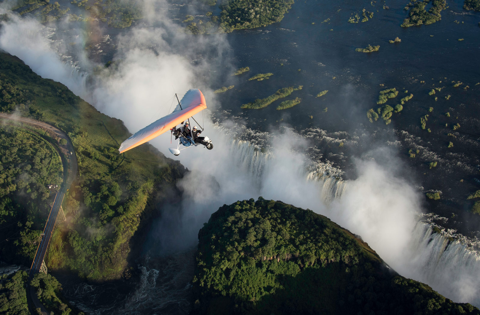 Microlight over Victoria Falls