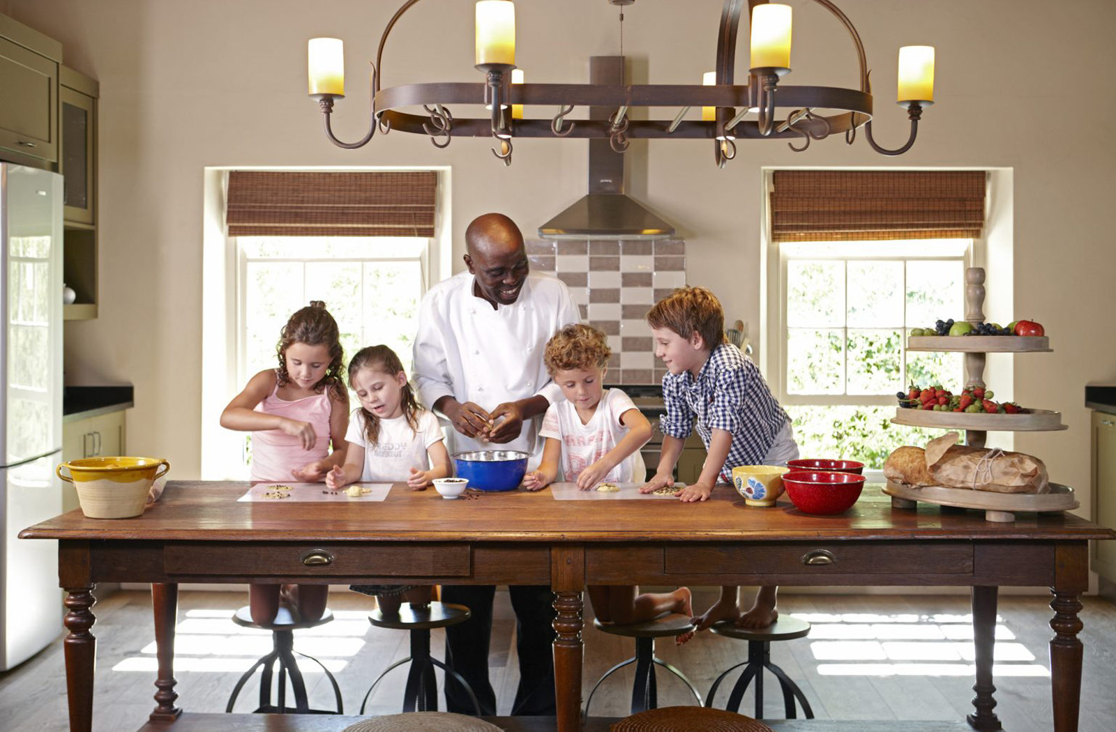 Little Chefs enjoying the Kitchen at La Cle Lodge, Franschhoek